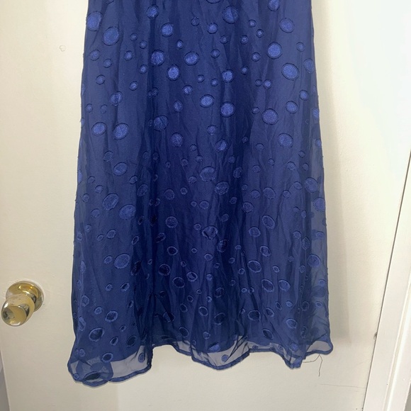 NWT Elegant Navy Blue Dress with Polka Dots size petite small - Picture 3 of 10
